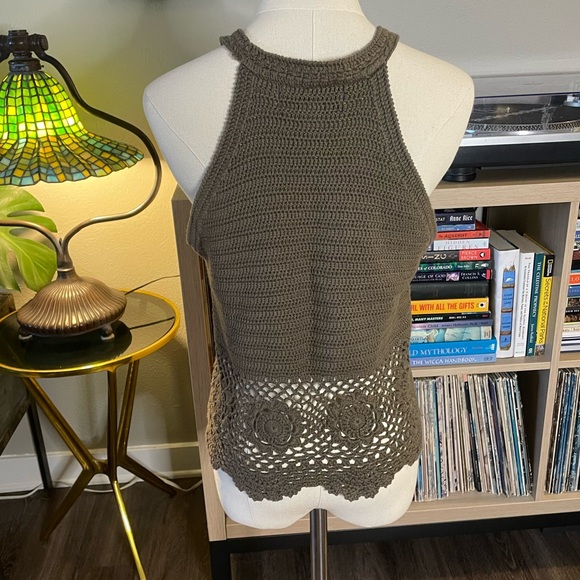 Blue Rain Olive Crotchet Tank Blouse - Picture 3 of 5